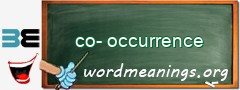 WordMeaning blackboard for co-occurrence